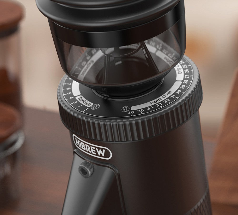 Elektrický mlýnek na kávu HiBREW G5, kónický mlecí strojek 48 mm, 36 převodů, nastavitelný mletí, pro espresso/tureckou/pour over/mocca/drip kávu