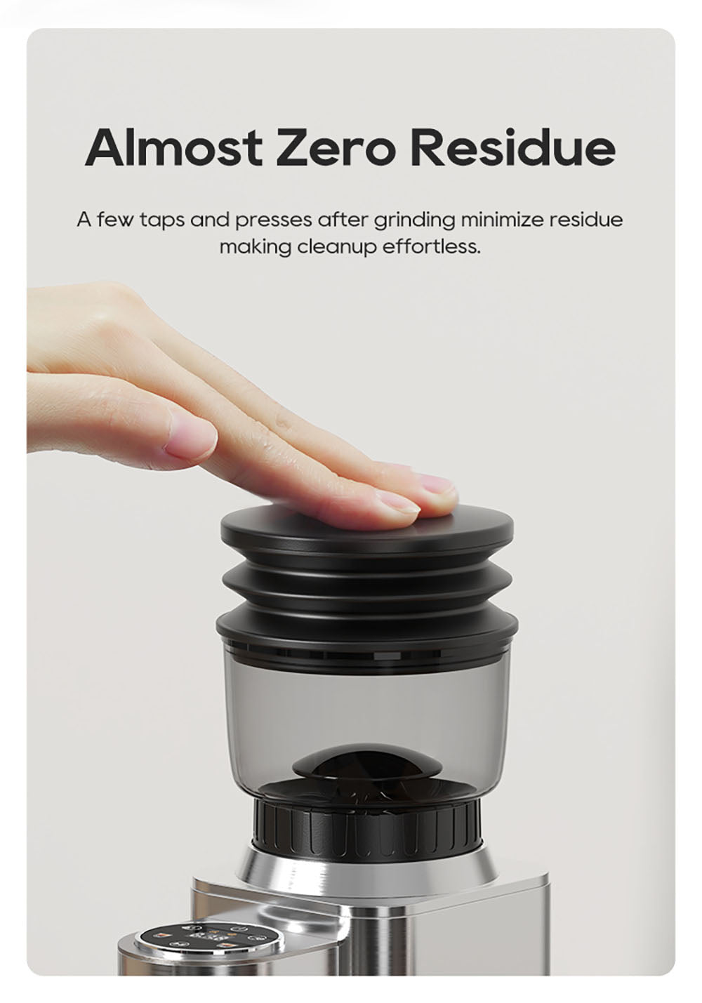 Mlýnek na kávu HiBREW G7, 48 nastavení mletí, antistatická technologie, kónický mlecí kotouč z nerezové oceli, dotykový panel, kompatibilní s portafiltry 51/54/58 mm, mletí kávy bez použití rukou