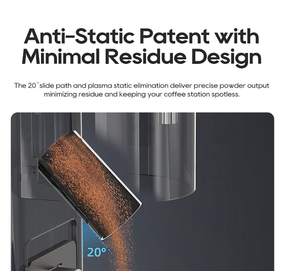 Mlýnek na kávu HiBREW G7, 48 nastavení mletí, antistatická technologie, kónický mlecí kotouč z nerezové oceli, dotykový panel, kompatibilní s portafiltry 51/54/58 mm, mletí kávy bez použití rukou
