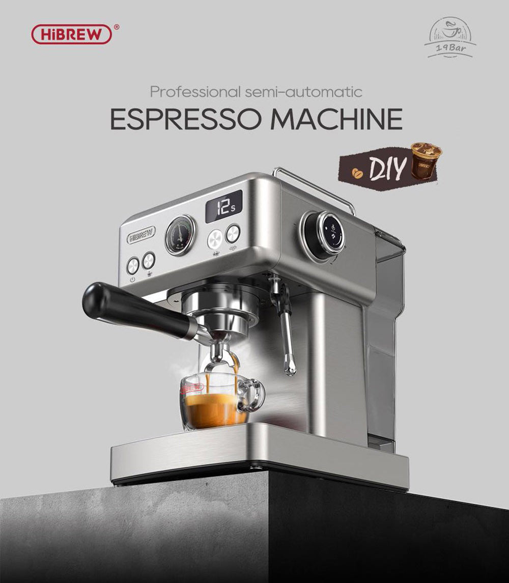 Poloautomatický espresso kávovar HiBREW H10A, 19 barů, kávovar na studenou/horkou kávu