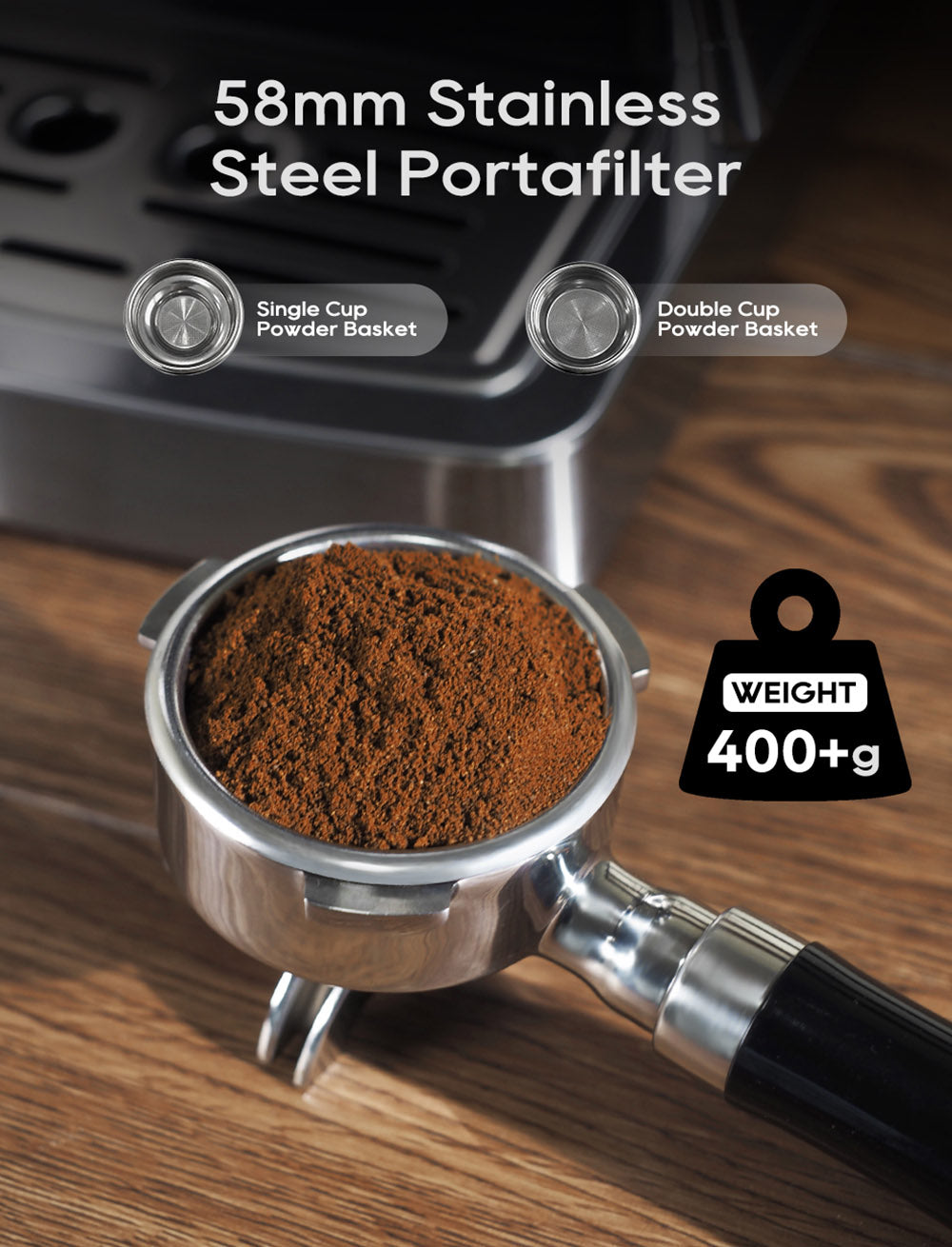 Poloautomatický espresso kávovar HiBREW H10A, 19 barů, kávovar na studenou/horkou kávu