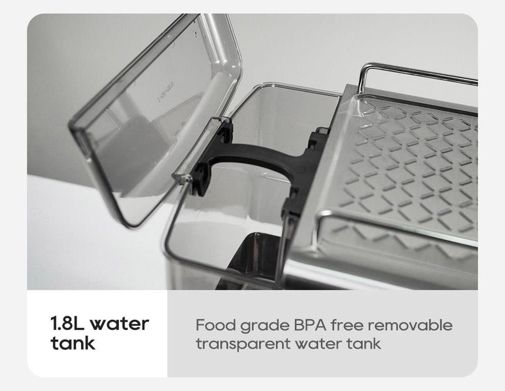 Poloautomatický kávovar HiBREW H10A, tlak 19 barů, napěňovač mléka, nastavitelná teplota, pěchovadlo na kávu 58 mm, džbán 350 ml, ohřívač šálků, kávovar na studenou/horkou kávu