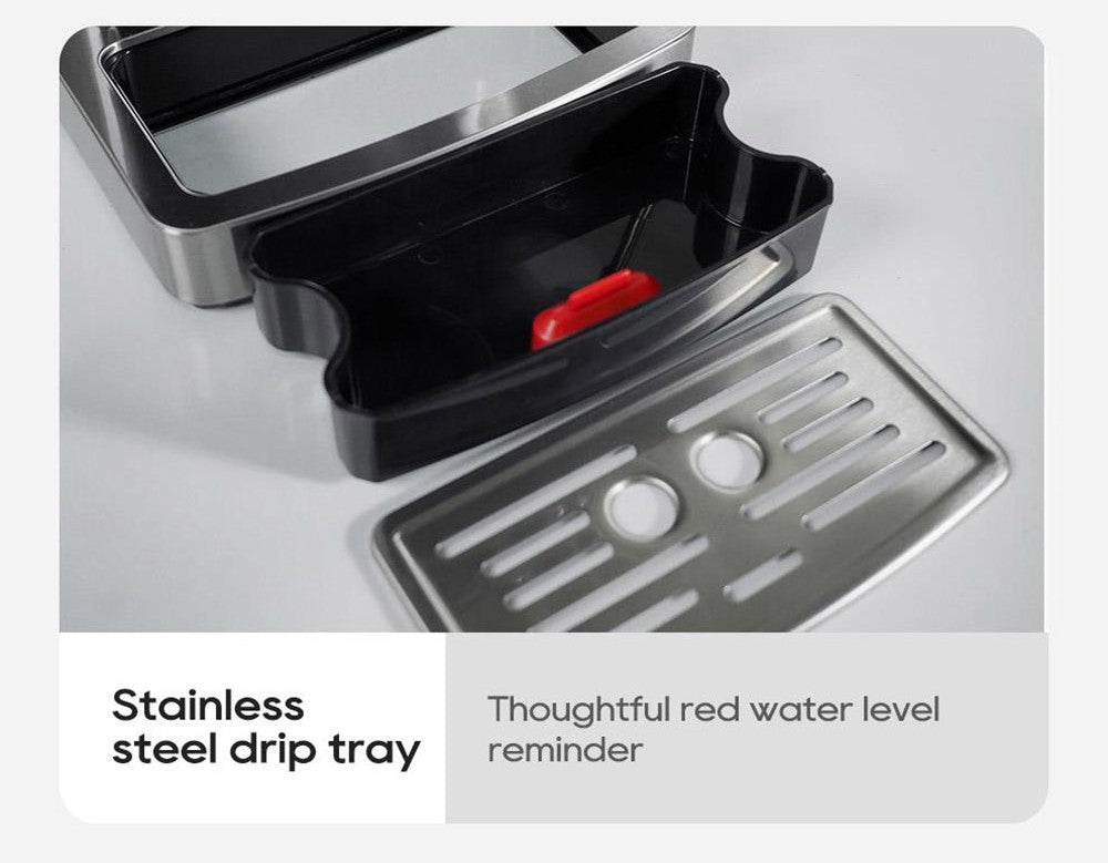 Poloautomatický kávovar HiBREW H10A, tlak 19 barů, napěňovač mléka, nastavitelná teplota, pěchovadlo na kávu 58 mm, džbán 350 ml, ohřívač šálků, kávovar na studenou/horkou kávu