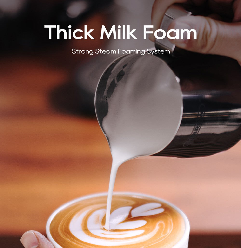 Espresso kávovar HiBREW H10B, tlak extrakce 20 barů, poloautomatický, nastavitelná teplota a objem šálku, rukojeť z hliníkové slitiny 51 mm, odnímatelná nádržka na vodu 1,3 l, stříbrná