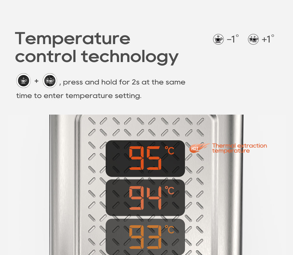 Espresso kávovar HiBREW H10B, tlak extrakce 20 barů, poloautomatický, nastavitelná teplota a objem šálku, rukojeť z hliníkové slitiny 51 mm, odnímatelná nádržka na vodu 1,3 l, stříbrná