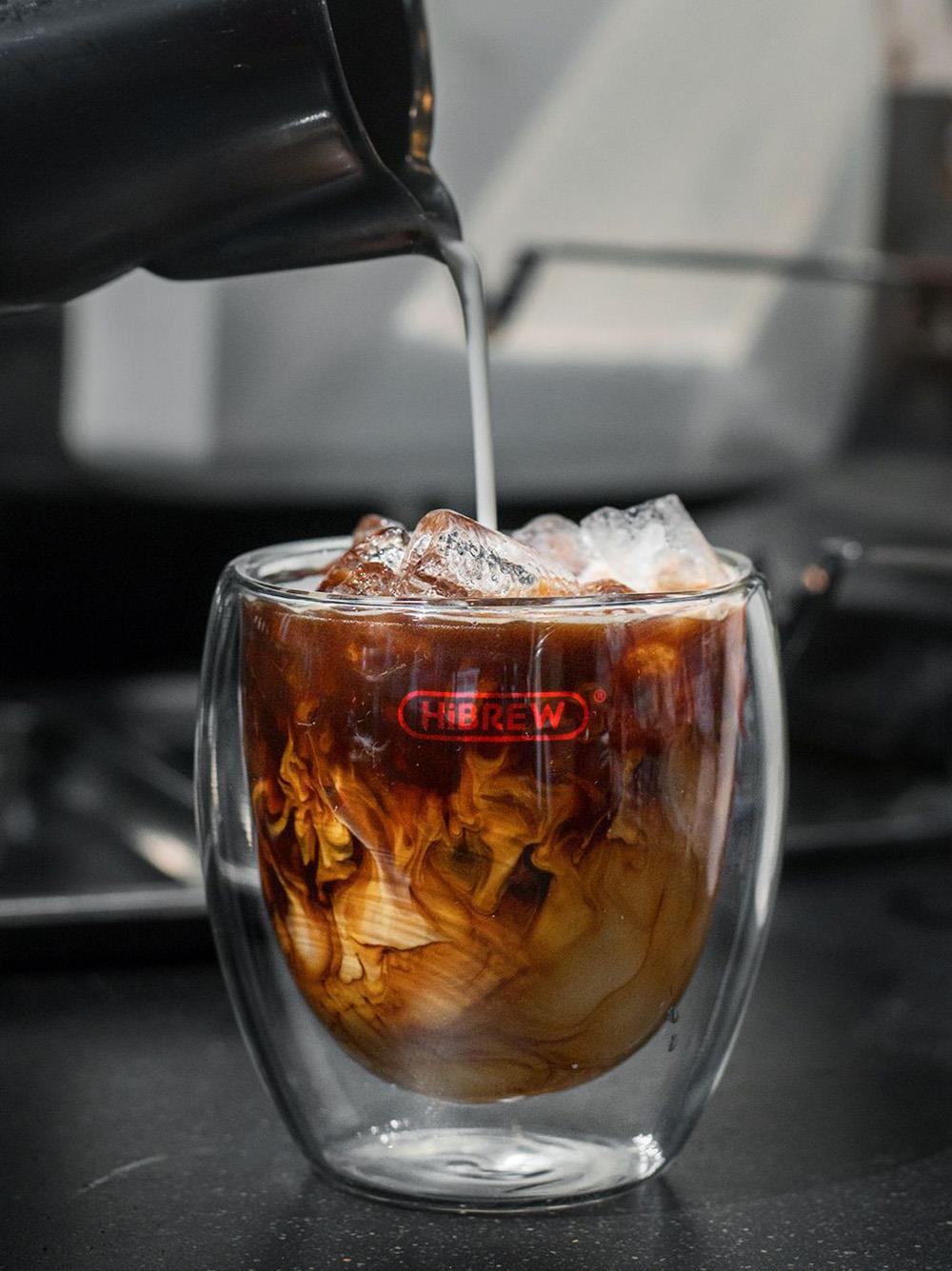 Kávovar HiBREW H11 1450 W, poloautomatický espresso kávovar s tlakem 19 barů, nádržka na vodu 1,1 l, ESE POD prášek pro dvojí použití, horká voda