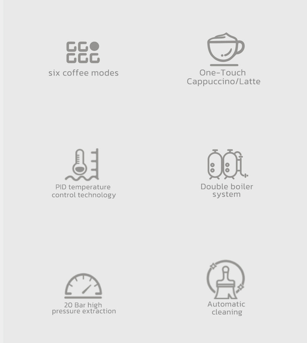 Poloautomatický kávovar HiBREW H13A 3 v 1, 6 režimů přípravy kávy, tlak extrakce 20 barů, odnímatelná nádržka na vodu 1,3 l, rukojeť z hliníkové slitiny 51 mm, systém dvojitého bojleru, 3 nastavitelné teploty