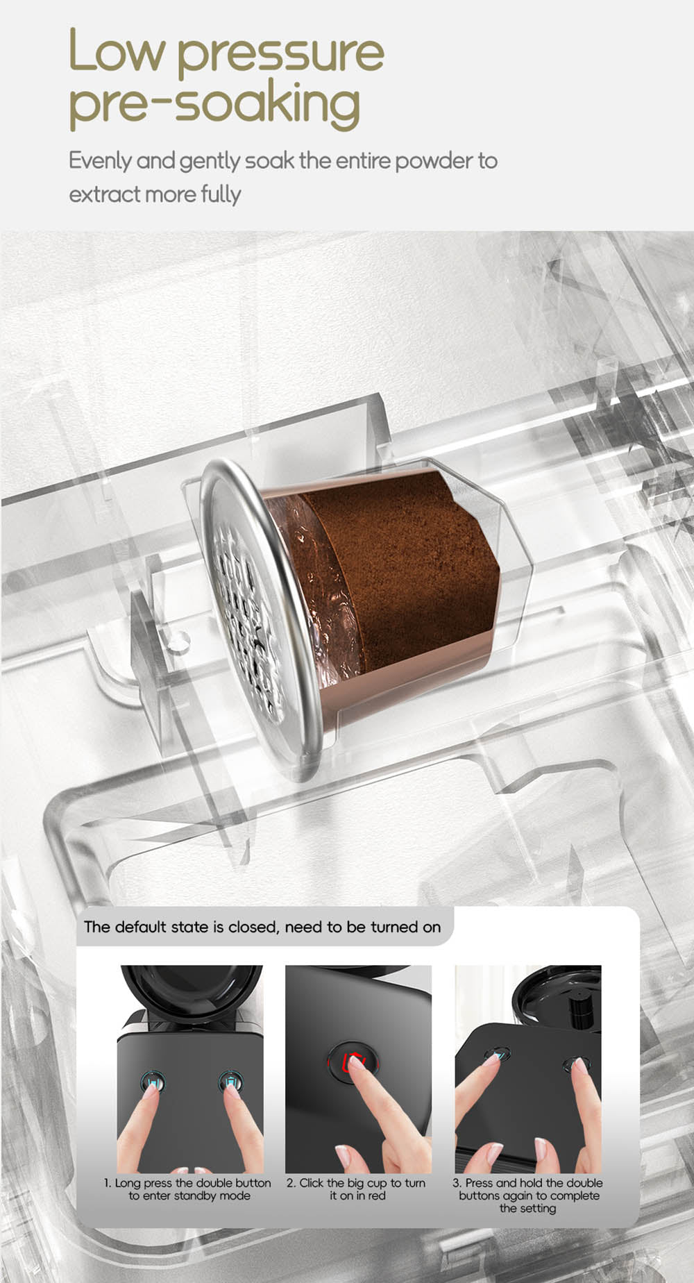 Kávovar na kapsle HiBREW H15 Nes, vysokotlaká extrakce 20 barů, odnímatelná nádržka na mléko, nastavitelná teplota a objem