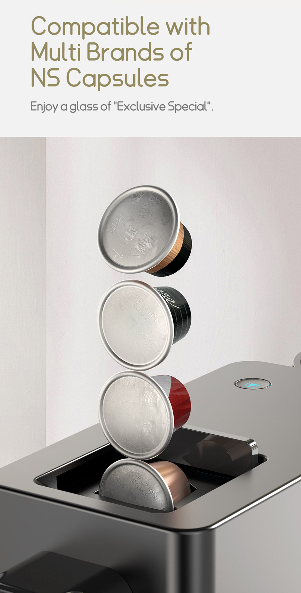 Kávovar na kapsle HiBREW H15 Nes, vysokotlaká extrakce 20 barů, odnímatelná nádržka na mléko, nastavitelná teplota a objem