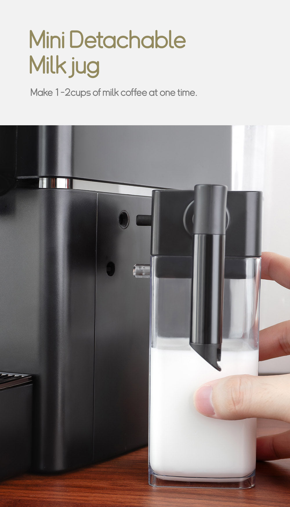 Kávovar na kapsle HiBREW H15 Nes, vysokotlaká extrakce 20 barů, odnímatelná nádržka na mléko, nastavitelná teplota a objem