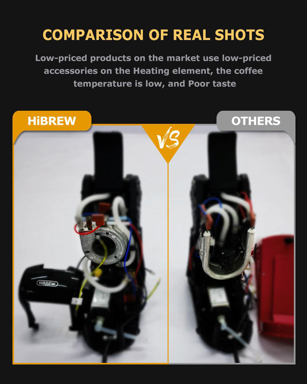 HiBREW H1A 1450W espresso kávovar, 19barová extrakce, horká/studená kávovar 4 v 1 s více kapslemi - černý