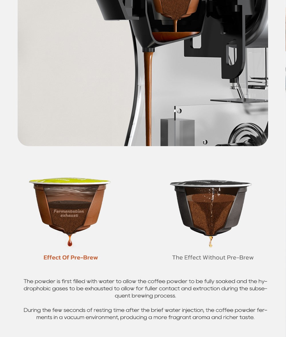 Kávovar HiBREW H1B 5 v 1 na kapsle, nádržka na vodu 600 ml, tlak extrakce 19 barů, režim studené/horké kávy, LED indikátor, pro Kcup*/Nes*/DG*/espresso prášek, béžová