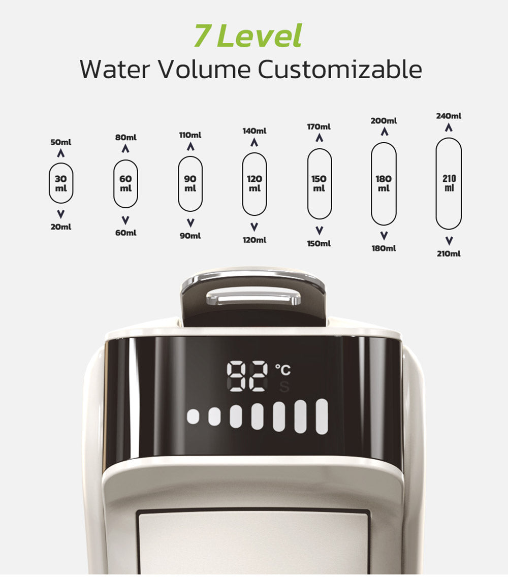 Kávovar HiBREW H1B 5 v 1 na kapsle, nádržka na vodu 600 ml, tlak extrakce 19 barů, režim studené/horké kávy, LED indikátor, pro Kcup*/Nes*/DG*/espresso prášek, béžová