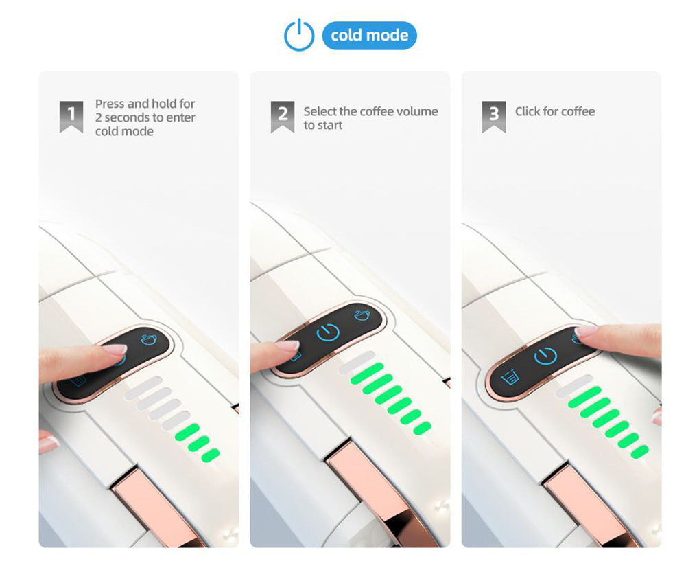 Kávovar HiBREW H2B 5 v 1 s vodoznakem, 1450 W 19 barů na horkou/studenou kávu, 600ml nádržka na vodu - černá