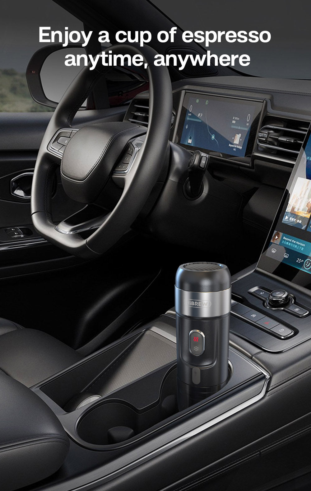 Přenosný kávovar do auta HiBREW H4A 80W s dárkovou krabičkou, DC 12V 15barová extrakce, kávovar na horkou/studenou kávu 3 v 1 s více kapslemi