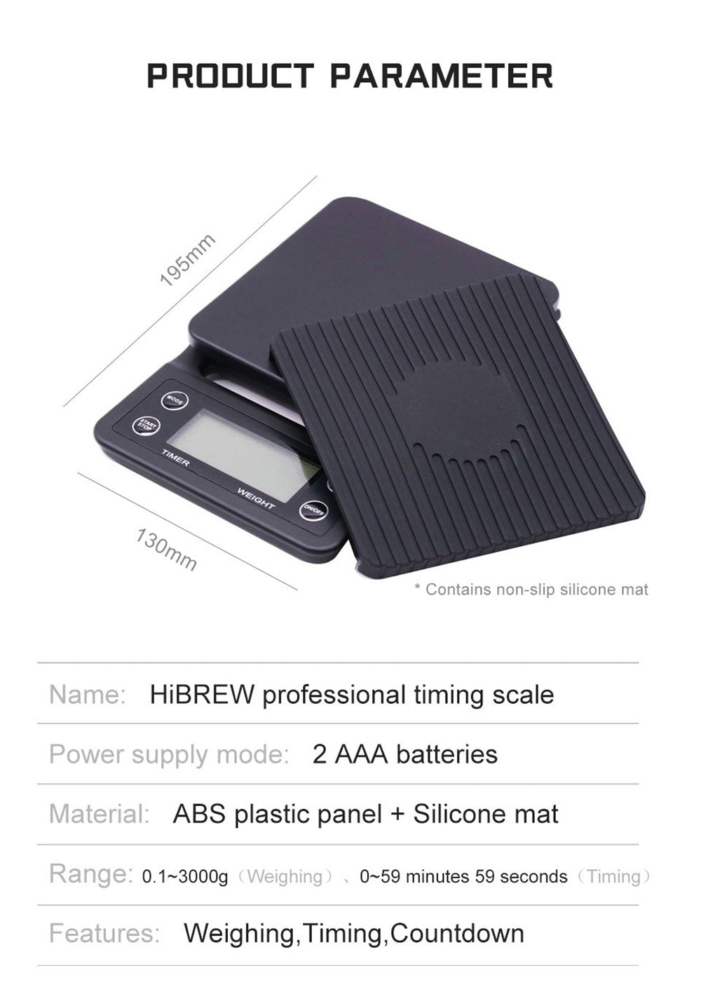 Kávovar HiBREW H7 1550W, 19barový, 2,8l objem vody, kávovar s elektronickou váhou na latte a tamperem