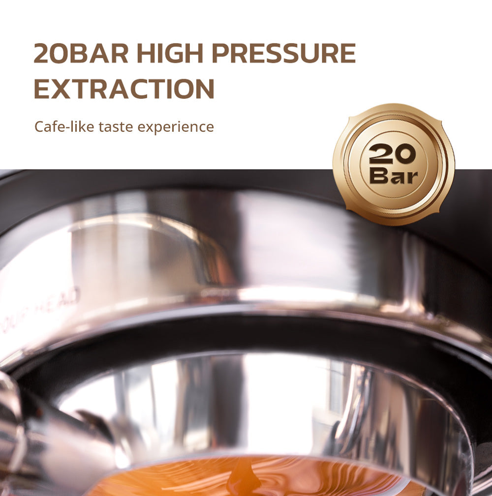 Kávovar HiBREW H7A, espresso kávovar, tlak 20 barů, systém duálního bojleru, mlýnek s 30 úrovněmi, kapacita kávových zrn 250 g, dotykový LCD displej