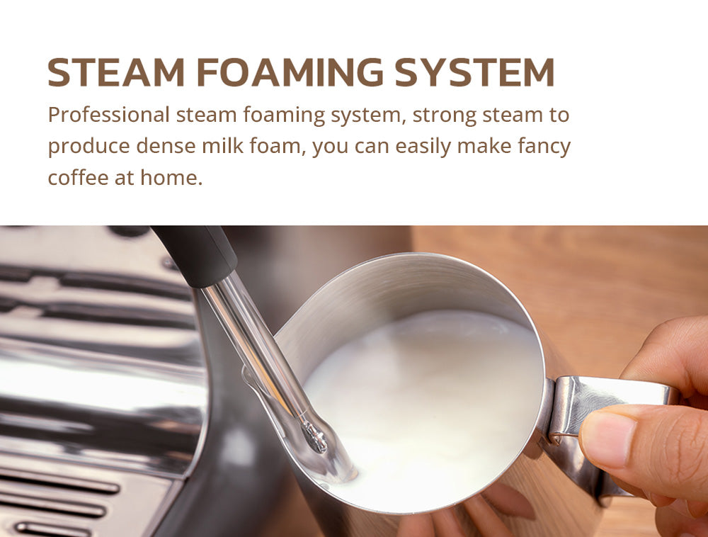 Kávovar HiBREW H7A, espresso kávovar, tlak 20 barů, systém duálního bojleru, mlýnek s 30 úrovněmi, kapacita kávových zrn 250 g, dotykový LCD displej