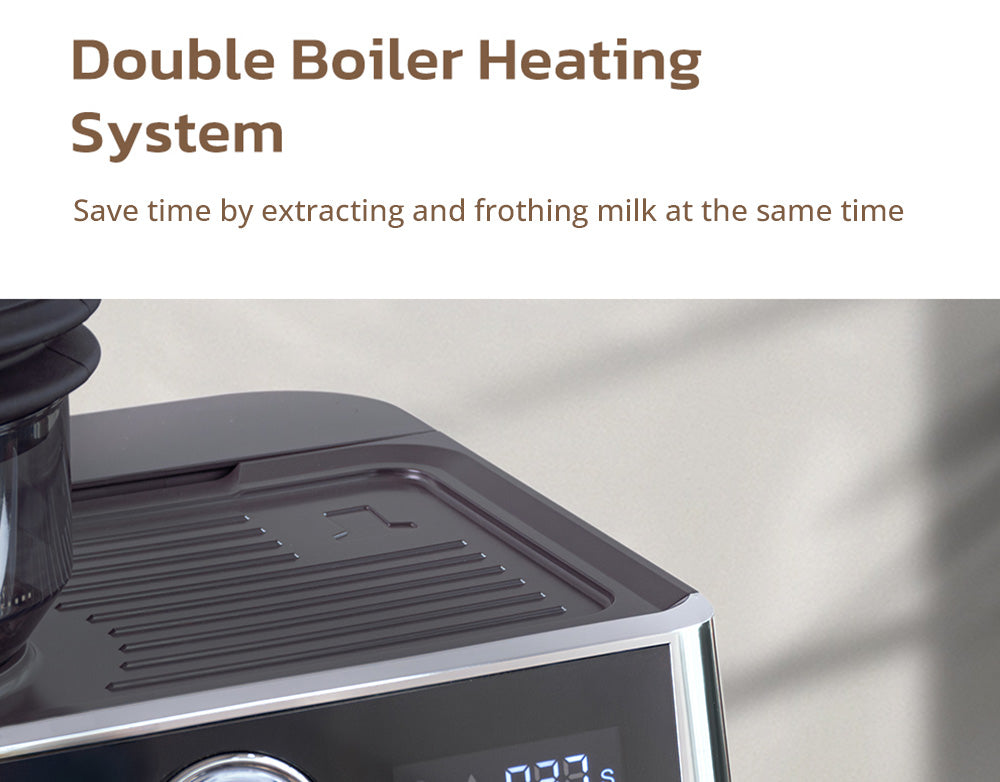 Kávovar HiBREW H7A, espresso kávovar, tlak 20 barů, systém duálního bojleru, mlýnek s 30 úrovněmi, kapacita kávových zrn 250 g, dotykový LCD displej