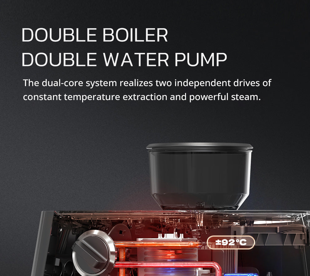 Kávovar HiBREW H7A, espresso kávovar, tlak 20 barů, systém duálního bojleru, mlýnek s 30 úrovněmi, kapacita kávových zrn 250 g, dotykový LCD displej