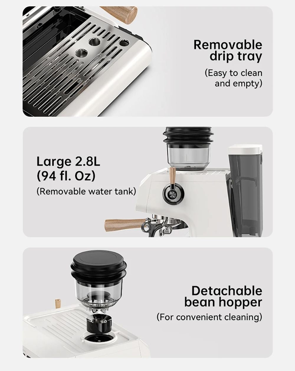 Espresso kávovar HiBREW H7B, systém dvojitého ohřevu, portafiltr 58 mm, vestavěný mlýnek s 30 nastaveními velikosti, dotyková obrazovka, pro kavárnu, hotel a restauraci