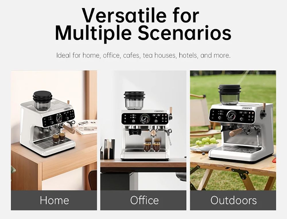 Espresso kávovar HiBREW H7B, systém dvojitého ohřevu, portafiltr 58 mm, vestavěný mlýnek s 30 nastaveními velikosti, dotyková obrazovka, pro kavárnu, hotel a restauraci