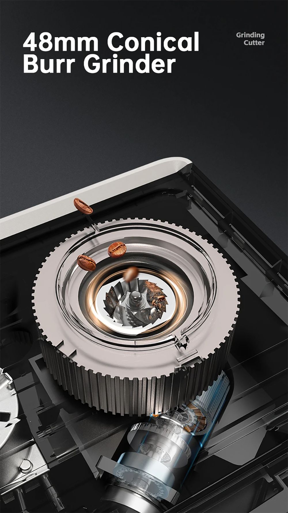 Espresso kávovar HiBREW H7B, systém dvojitého ohřevu, portafiltr 58 mm, vestavěný mlýnek s 30 nastaveními velikosti, dotyková obrazovka, pro kavárnu, hotel a restauraci