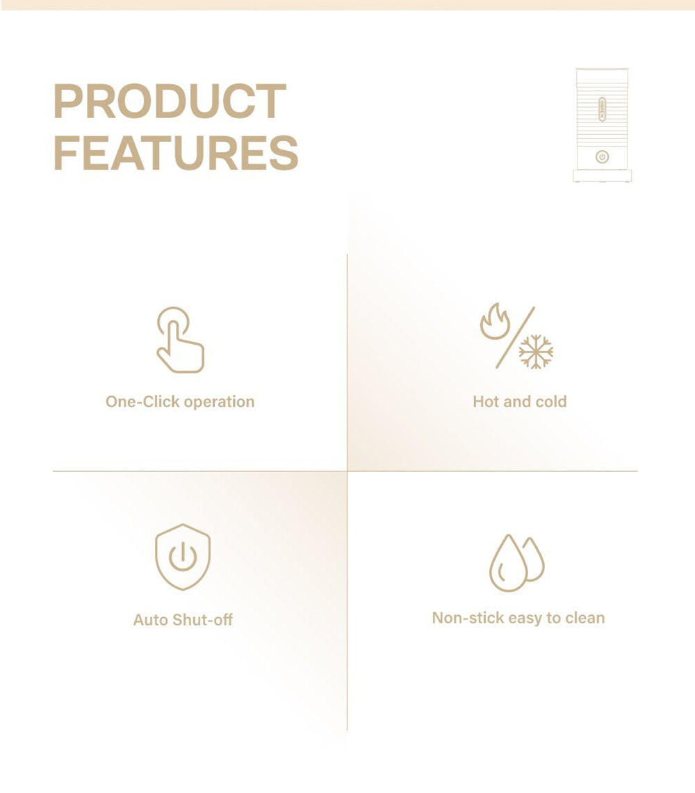 HiBREW M1A 450W napěňovač mléka, pěnicí stroj, mixér na čokoládu, studené/horké latte cappuccino, plně automatický ohřívač mléka - černý