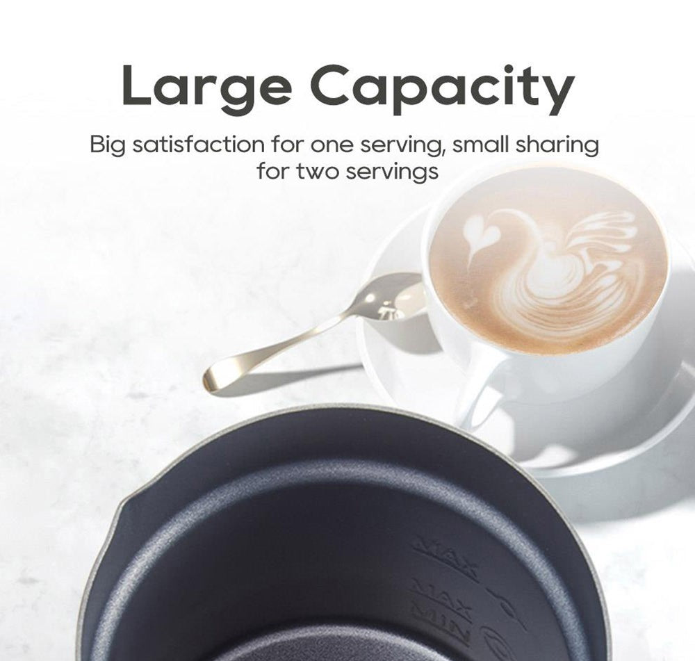 HiBREW M3A 4 v 1 napěňovač mléka, plně automatický ohřívač mléka, napěňování studeného/horkého mléka, objem napěňování 130 ml, objem ohřevu mléka 300 ml