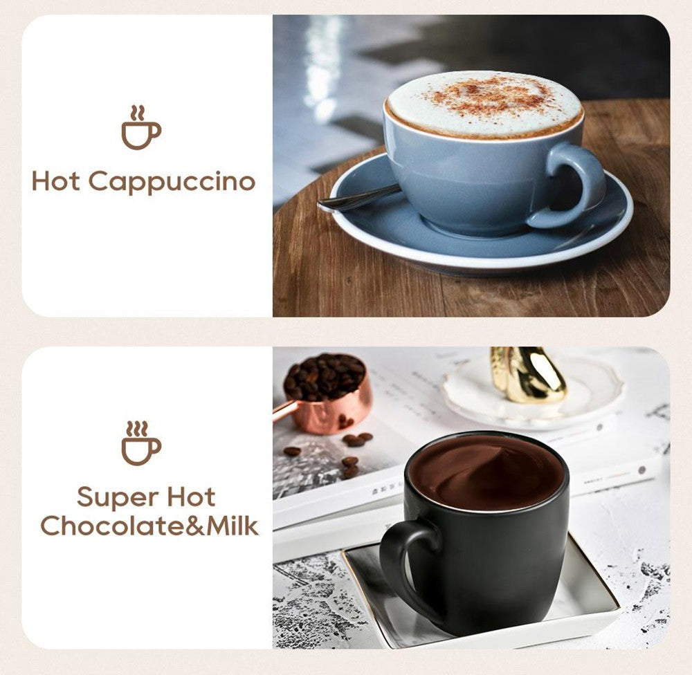 HiBREW M3A 4 v 1 napěňovač mléka, plně automatický ohřívač mléka, napěňování studeného/horkého mléka, objem napěňování 130 ml, objem ohřevu mléka 300 ml