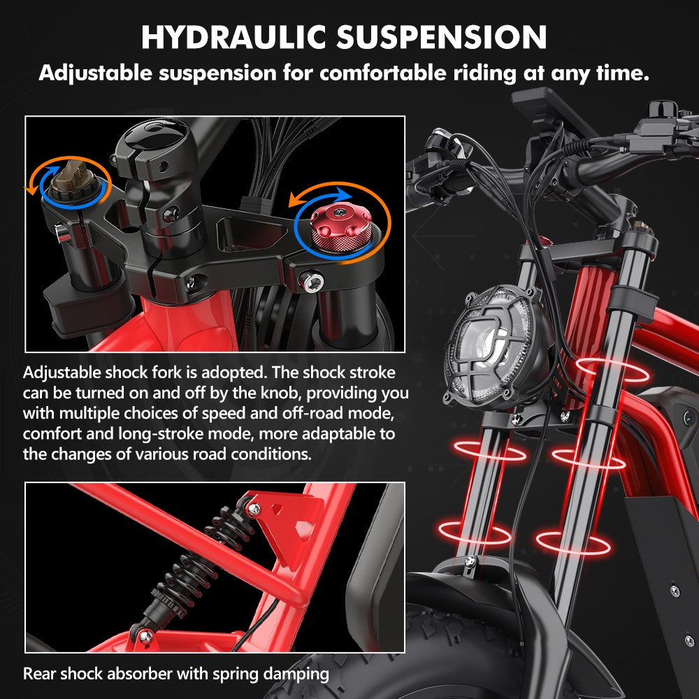 Elektrické kolo Hidoes B6, motor 1200 W, baterie 48 V 15 Ah, 20 kusů