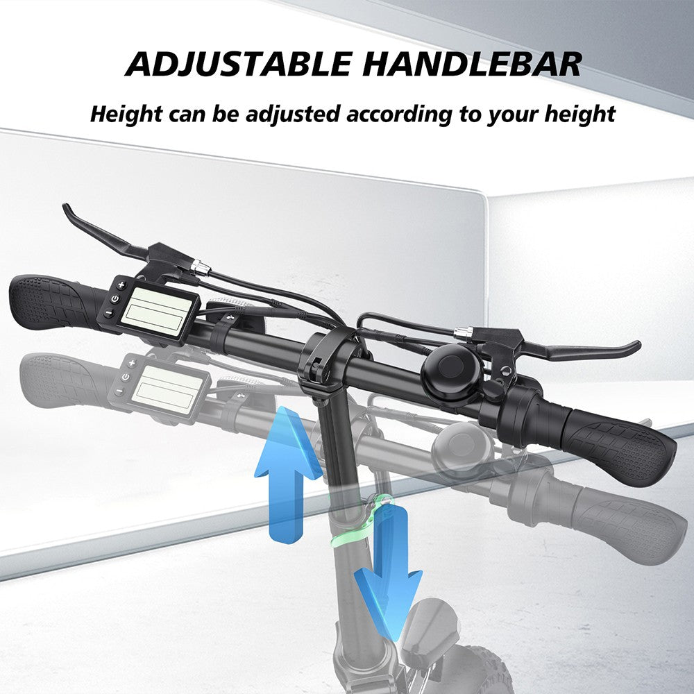 Elektrické kolo Hidoes C1 se zadním sedadlem, motor 750 W, baterie 48 V 13 Ah, tlusté pneumatiky 20*3 palce, maximální rychlost 40 km/h, dojezd 70 km, přední a zadní kotoučová brzda