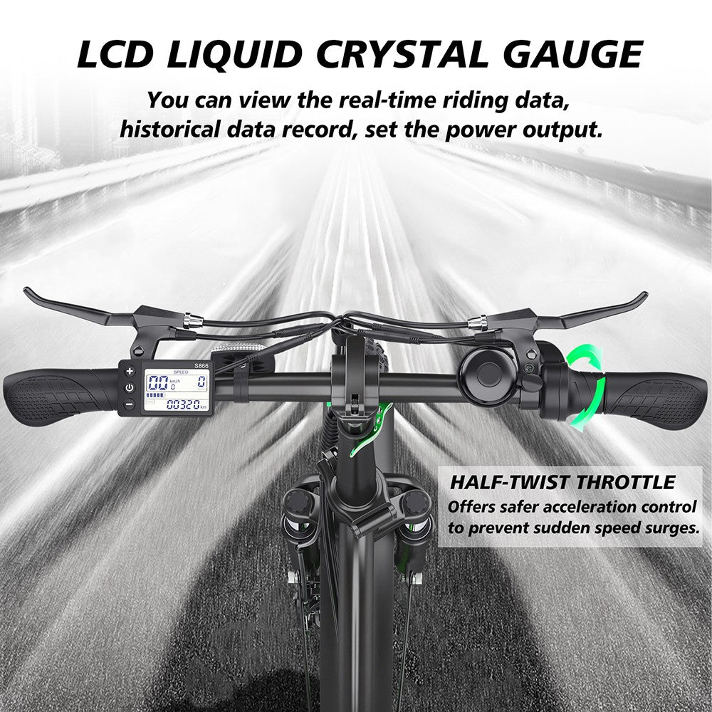 Elektrické kolo Hidoes C1 se zadním sedadlem, motor 750 W, baterie 48 V 13 Ah, tlusté pneumatiky 20*3 palce, maximální rychlost 40 km/h, dojezd 70 km, přední a zadní kotoučová brzda