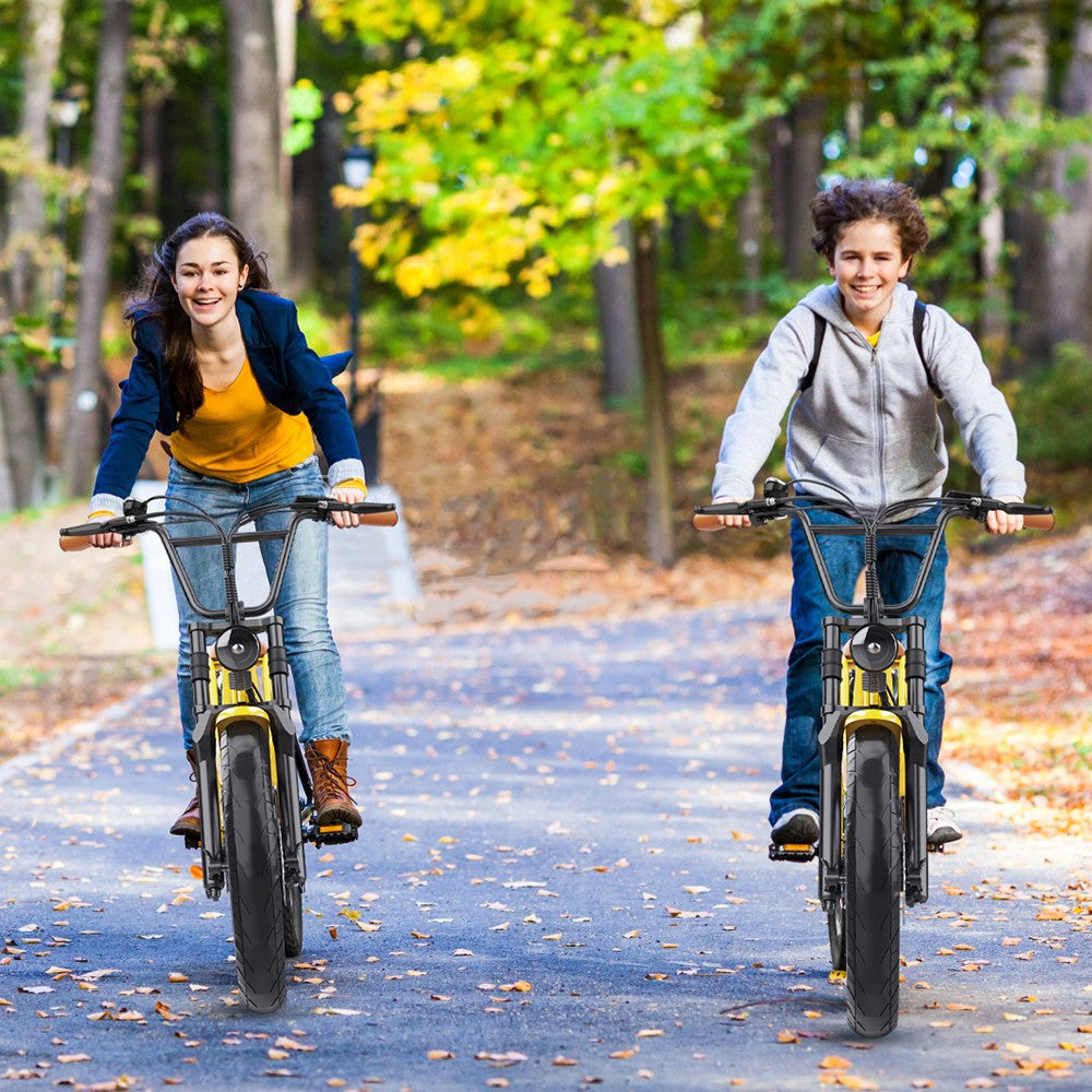 Elektrokolo Hidoes C8, motor 700 W, baterie 48 V 17 Ah, tlusté pneumatiky 20 x 4,0 palce, maximální rychlost 40 km/h, dojezd 55 km, přední a zadní kotoučové brzdy, hydraulické tlumení, řazení Shimano 7 rychlostí