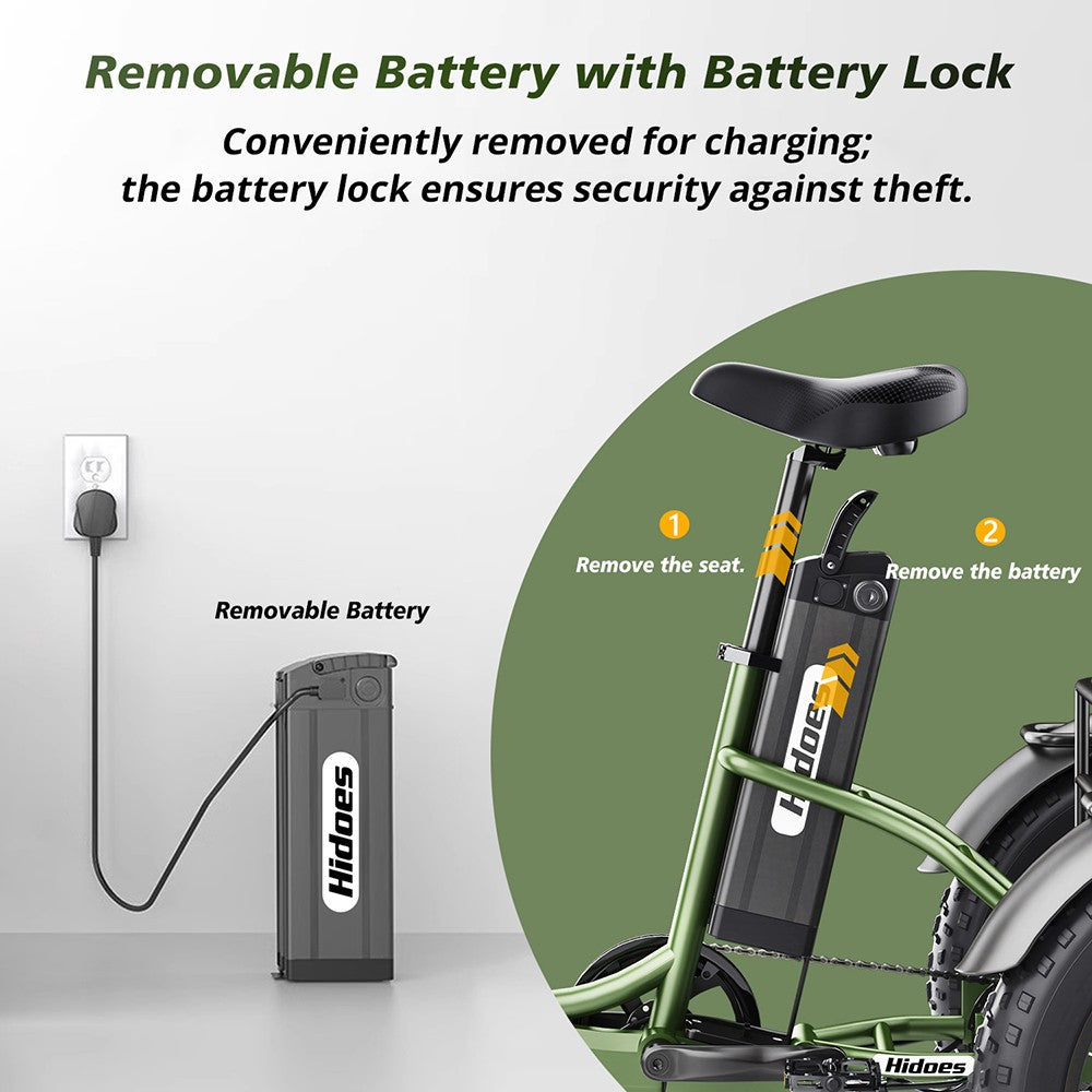 Elektrická tříkolka Hidoes HD-ET1 se zadním nosičem, motor 750 W, baterie 48 V 20 Ah, pneumatiky 20 x 4,0 palce, maximální rychlost 40 km/h, dojezd 65 km, 3 mechanické kotoučové brzdy, odpružená přední vidlice, 7stupňová převodovka