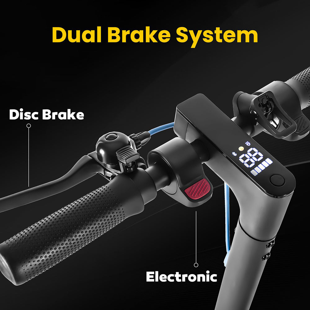 Elektrická koloběžka HONEY WHALE E9 s certifikací ABE, motor 350 W, baterie 36 V 7,5 Ah, pneumatiky 8,5 palce, maximální rychlost 20 km/h, maximální dojezd 25 km, ovládání přes aplikaci