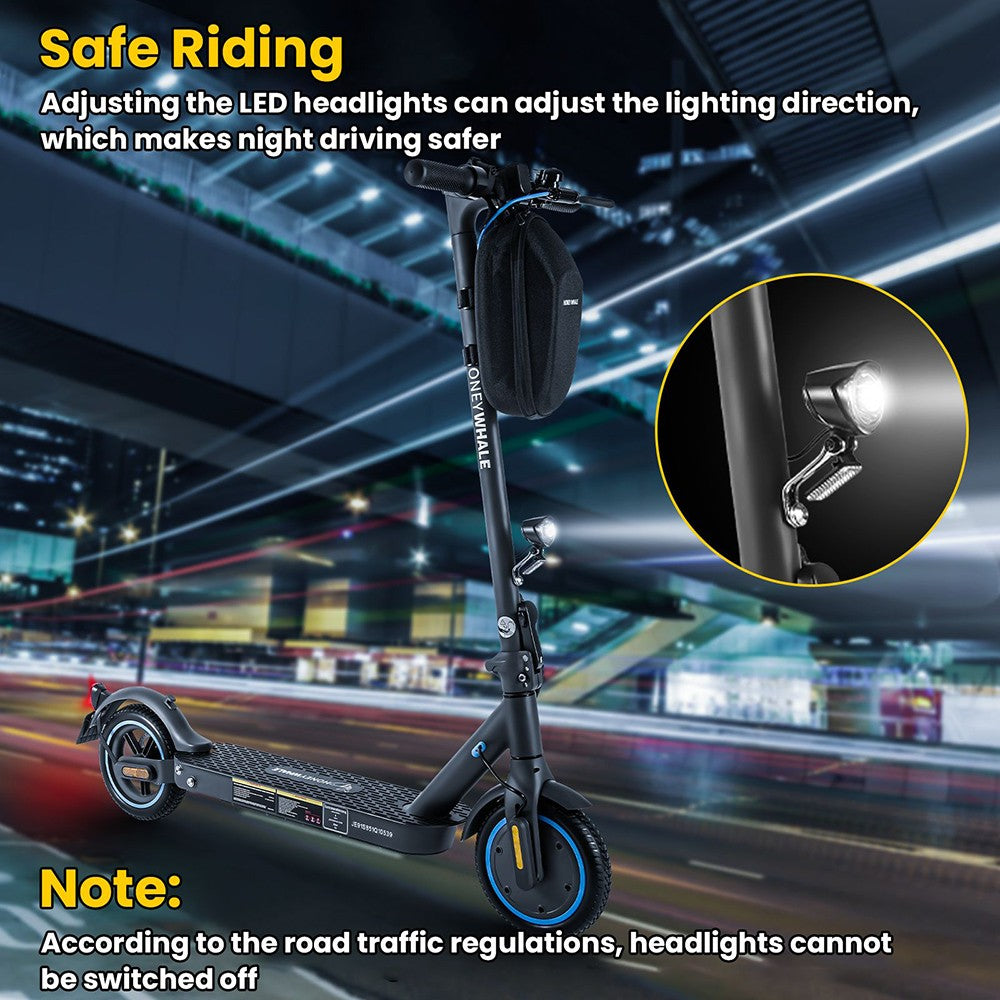 Elektrická koloběžka HONEY WHALE E9 s certifikací ABE, motor 350 W, baterie 36 V 7,5 Ah, pneumatiky 8,5 palce, maximální rychlost 20 km/h, maximální dojezd 25 km, ovládání přes aplikaci