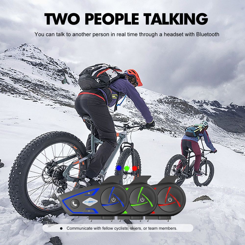 Sluchátka s mikrofonem pro motocyklovou helmu Houtonsen S3, interkom 1000M, výdrž baterie 30 hodin, RGB ambientní osvětlení, Bluetooth 5.1, rozhraní typu C, vodotěsnost IP67 - balení 2 kusů