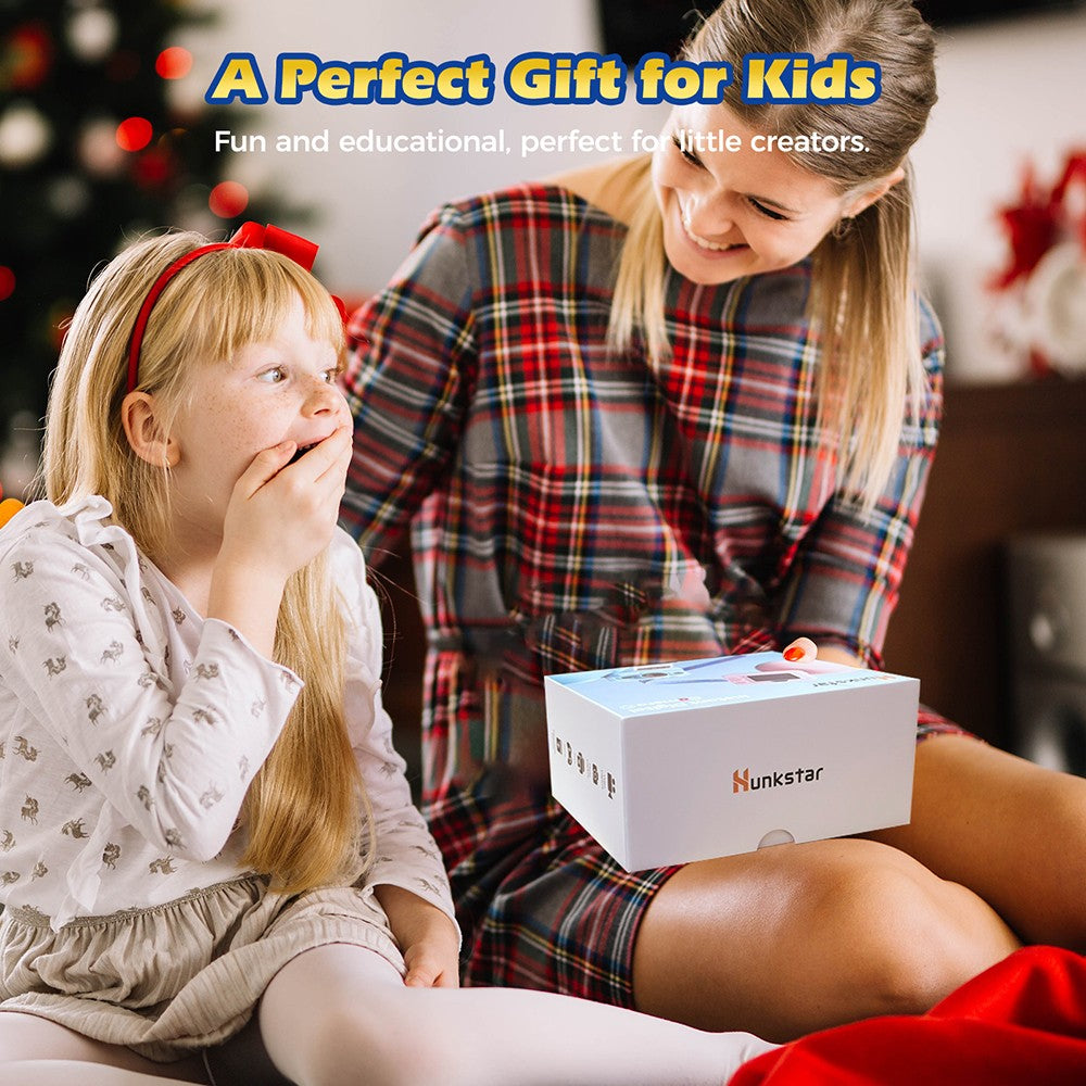 Hunkstar HC200 fotoaparát s okamžitým tiskem pro děti, s 32GB SD kartou, narozeninové dárky pro dívky a chlapce ve věku 3-12 let, HD digitální videokamery, přenosná hračka, modrá