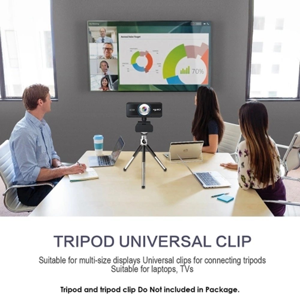 HXSJ S90 720P HD webkamera kompatibilní s USB nastavitelný úhel automatická korekce barev vestavěný mikrofon pohlcující zvuk pro notebook a stolní televizor - černá