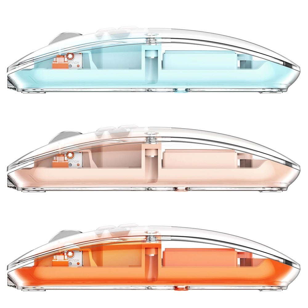 Bezdrátová myš HXSJ T900 2.4G a Bluetooth 800-2400 DPI, nastavitelné RGB podsvícení, ztlumení, kliknutí - růžová