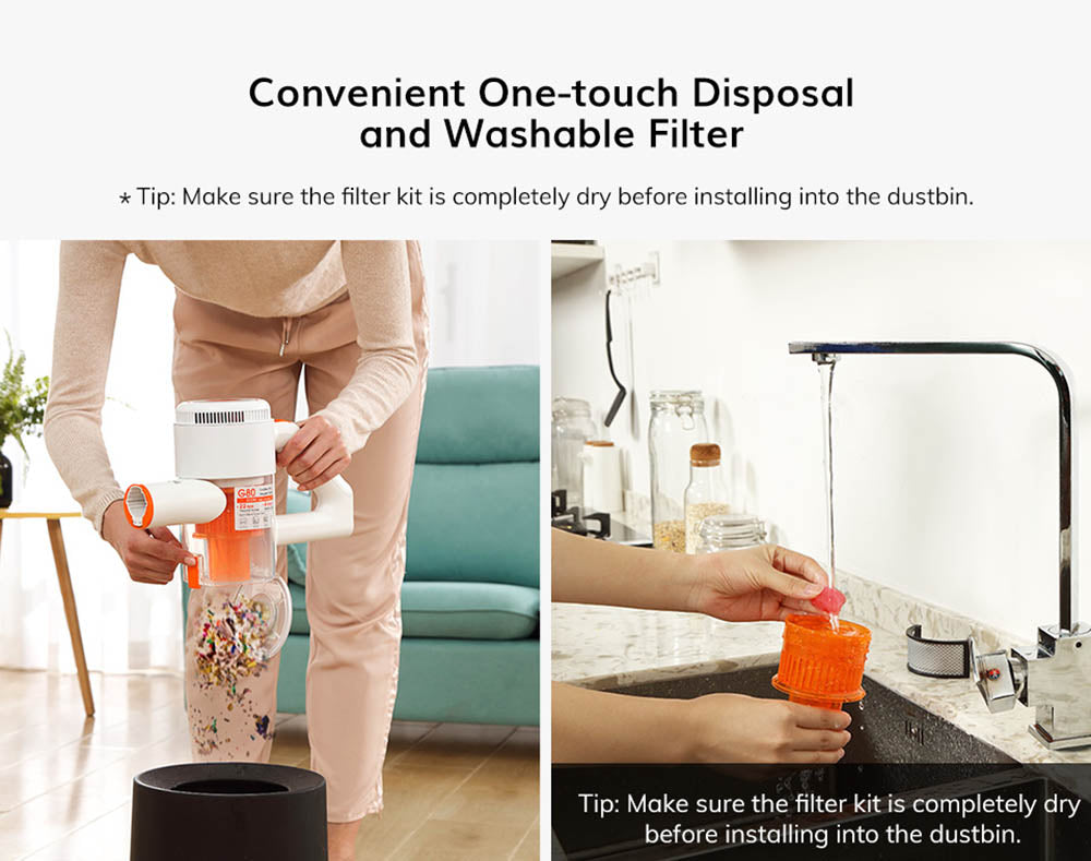 Bezdrátový tyčový vysavač EASINE by ILIFE G80, ruční bezdrátový vysavač, sací tlak 22 kPa, LED displej, doba provozu 45 minut