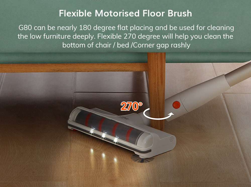 Bezdrátový tyčový vysavač EASINE by ILIFE G80, ruční bezdrátový vysavač, sací tlak 22 kPa, LED displej, doba provozu 45 minut