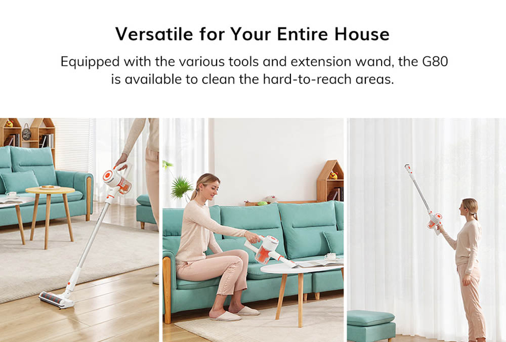 Bezdrátový tyčový vysavač EASINE by ILIFE G80, ruční bezdrátový vysavač, sací tlak 22 kPa, LED displej, doba provozu 45 minut