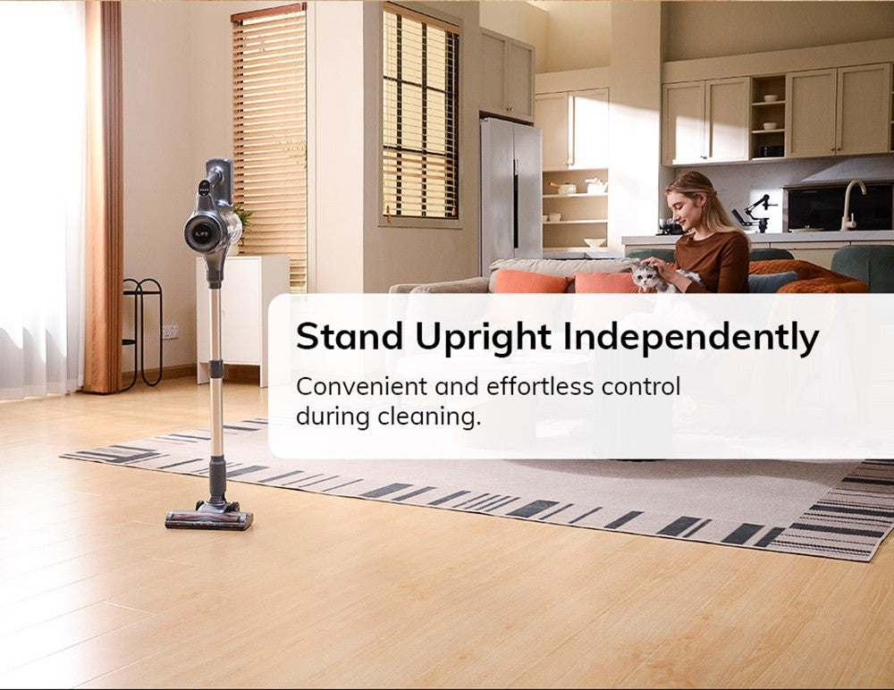 Bezdrátový vysavač ILIFE H80, sací tlak 20 kPa, maximální doba provozu 35 minut, LED světla, 5stupňová filtrace, nádoba na prach 0,55 l, teleskopická trubka, šedý