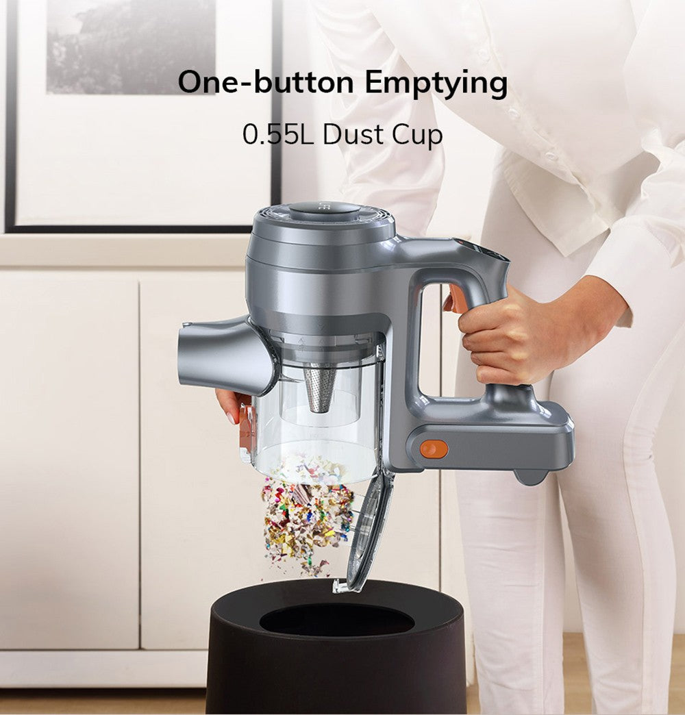 Bezdrátový vysavač ILIFE H80, sací tlak 20 kPa, maximální doba provozu 35 minut, LED světla, 5stupňová filtrace, nádoba na prach 0,55 l, teleskopická trubka, šedý