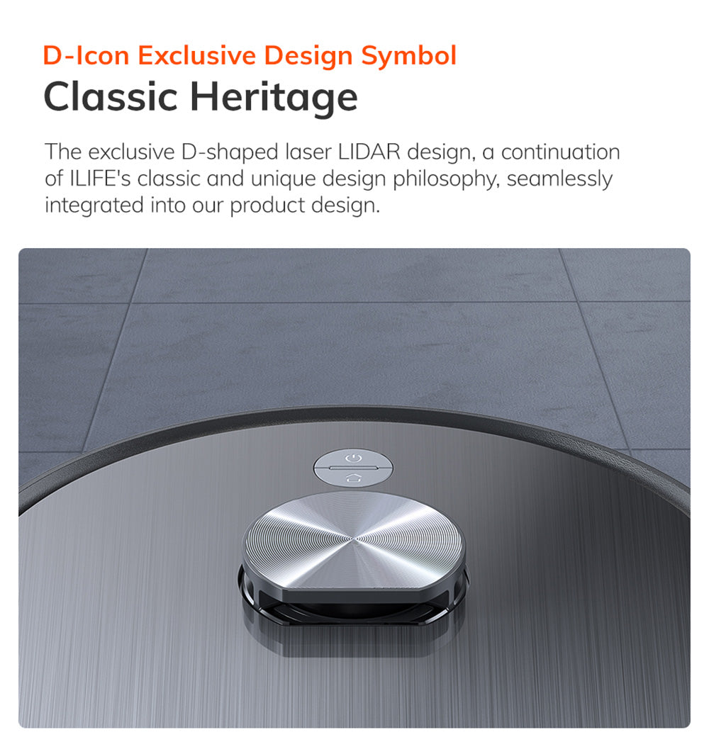 Robotický vysavač ILIFE T20S, sací výkon 5000 Pa, doba provozu 260 minut, samovyprazdňovací systém stanice, navigace LDS, ovládání aplikací, prachový sáček 3,5 l - černý