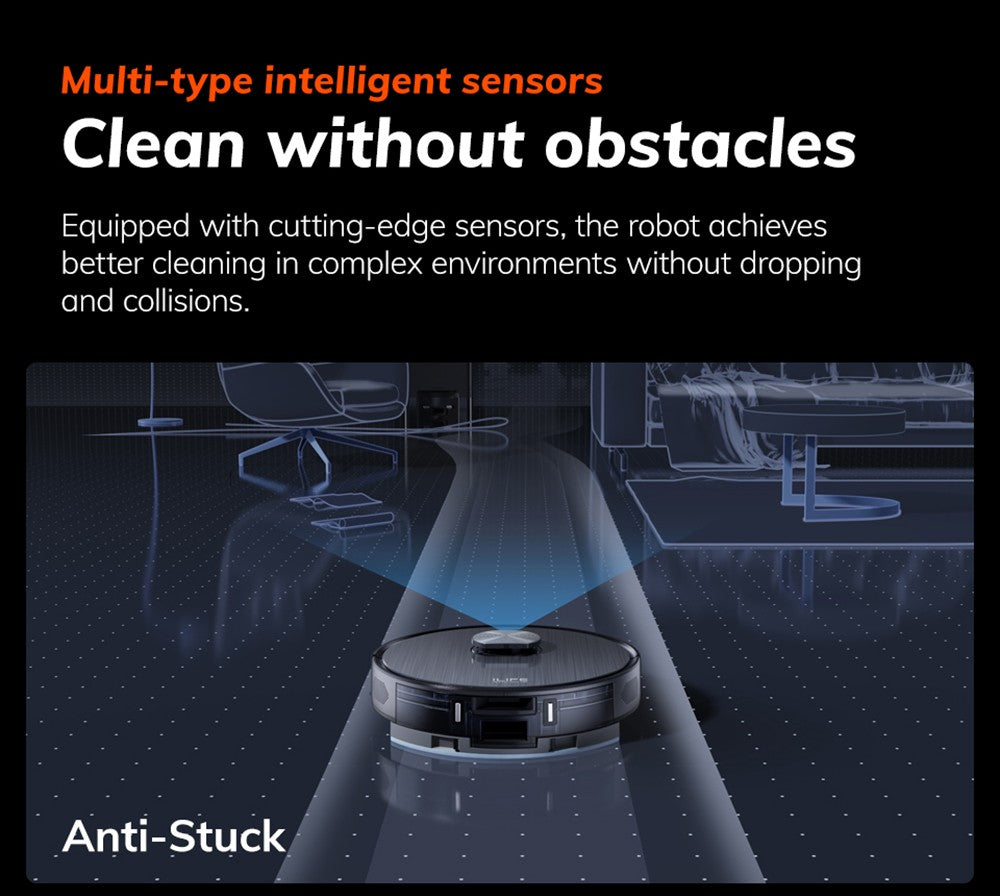 Robotický vysavač ILIFE T20S, sací výkon 5000 Pa, doba provozu 260 minut, samovyprazdňovací systém stanice, navigace LDS, ovládání aplikací, prachový sáček 3,5 l - černý