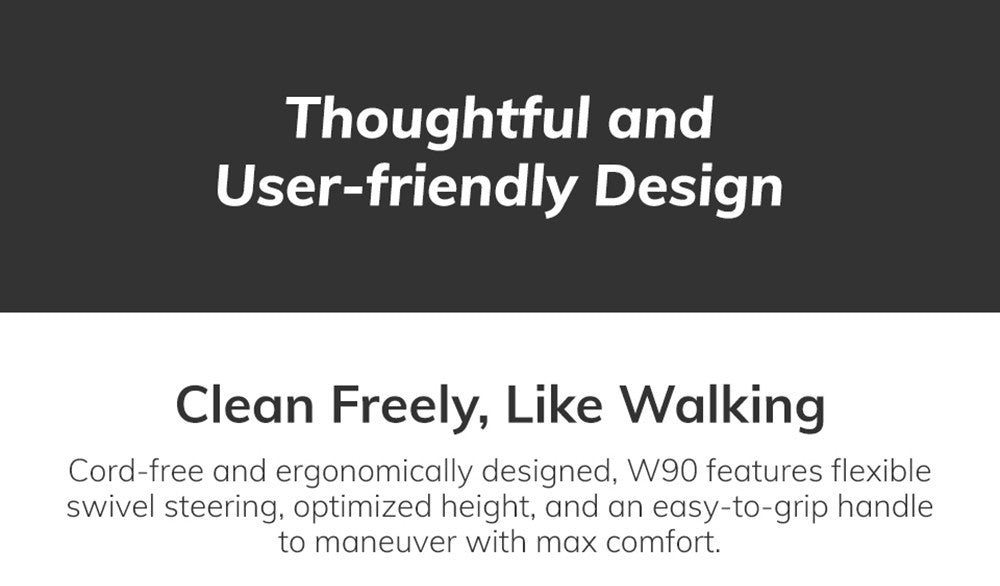 Bezdrátový mokro-suchý vysavač ILIFE W90, 3v1 vysávání a mytí, samočištění, 700ml nádrž na vodu, 30minutová výdrž, baterie 3000mAh, hlasové připomenutí - bílý