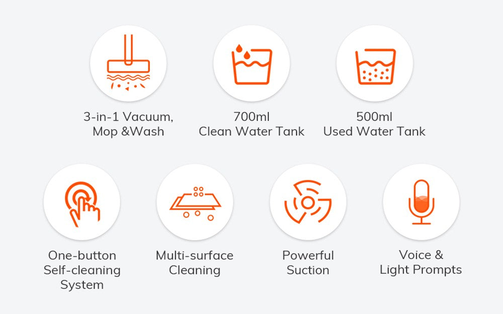 Bezdrátový mokro-suchý vysavač ILIFE W90, 3v1 vysávání a mytí, samočištění, 700ml nádrž na vodu, 30minutová výdrž, baterie 3000mAh, hlasové připomenutí - bílý
